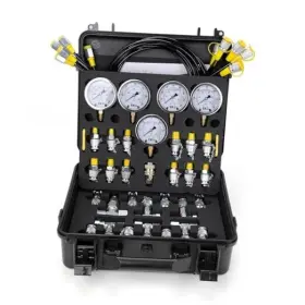 Hpk00xx Hotrose Hydraulic Pressure Test Kit 600bar /10000psi / 5 Gauges 13 Couplings