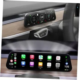 Hotsunt96-2023 Hotsuntestec 9.6 Inch Heads Up Display For Tesla Model Y And 3 - Wireless Carplay Android