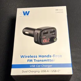 Just Wireless 20090-v Bluetooth Fm Transmitter Usb Car Charger Dual Usb-a Usb-c 30w