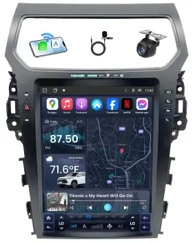 Kakamoden 750872694523 12.1 Inch Tesla Style Big Screen 8 128g Carplay Stereo For 2011-2019 Ford Explorer