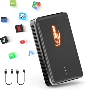 Kaming 726084306479 Wireless Carplay Adapter Netflix Build In Youtube Disney Tiktok Box