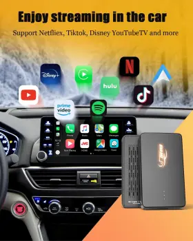 Kaming 726084705777 Wireless Carplay Adapter Netflix Build In Youtube Disney Tiktok Box #3