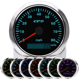 8206 Kaolali ‎ Gps 80mph Speedometer 85mm 3-3/8 Inch Car Gauge Antenna 0-80 Mp