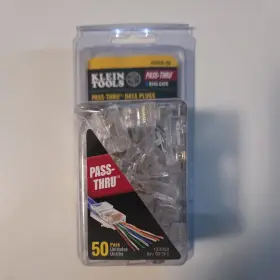 Vdv826-703 Klein Pass-thru Modular Data Plug Rj45 Cat6 Pass Through Connectors