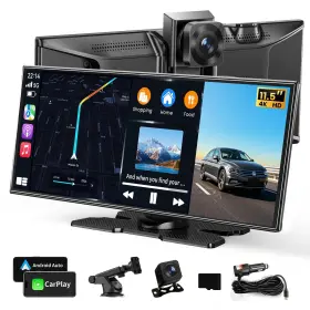 Kuayvan 749614822577 Largest 11.5 Inch Wireless Apple Carplay Screen For Car Portable And Andr