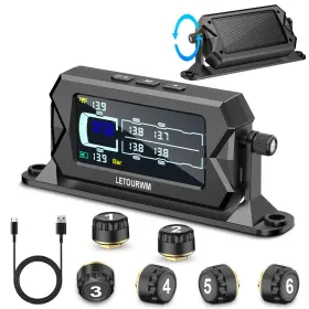 Letourwm 735179231442 Tire Pressure Monitoring System For Rv Truck Trailer 6 Sensors Tpms 0-15 Ba