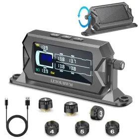 Letourwm 740625523507 Tire Pressure Monitoring System For Rv Truck And Trailer - 6 Sensors 0-15 Bar