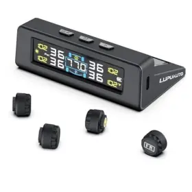 Tpms-4-sensors Lupuauto Rv Tire Pressure Monitoring System Monitor With Solar Charge And 4