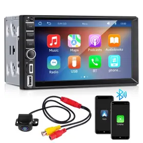 Un-1701c Lussuvox Double Din Car Stereo With Wireless Apple Carplay And Android Auto 7... Fast Ship