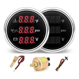 Mh-cx6187 Mh Sensor Triple Gauge Set - Water Temp 104 F-248 F Oil Pressure 0-145psi
