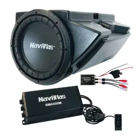 Navatlas Nrz10bpk 10 Inch Powersports Subwoofer With Amp For 2014-2020 Polaris Rzrs