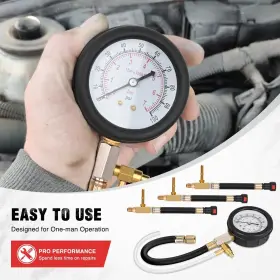 50226a Nilight Fuel Pressure Gauge Tester Kit With Quick Connected Hose 0-100 Psi #3