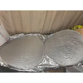 X002l68q4j No Brand / Not Sure In List New Collapsible Car Sunshade Silver Round Reflective Heat Blocker Uv Protection