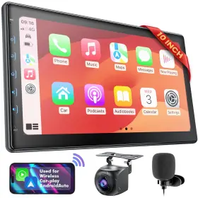 Percp101ia Perloyal 10 Inch Ips Touch Screen Double Din Car Stereo Compatible With Wireless Carpl