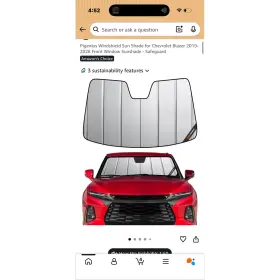 X-ss126 Pigenius Windshield Sun Shade For 2019-2026 Chevrolet Blazer Custom Fit