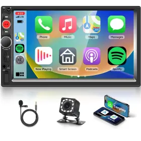 Ddcs7 Podofo Double Din Car Stereo Radio With Carplay Android Auto 7 Inch Hd Touch Screen