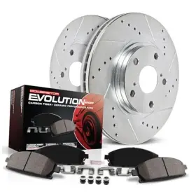 K1714 Power Stop Front Z23 Carbon Fiber Brake Pads With Drilled And Slotted