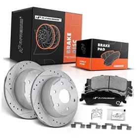 Apbrps009 Premiumpartswhosale 12.80 Inch 325mm Disc Brake Rotors Ceramic Pads Rear Drilled And Slotted