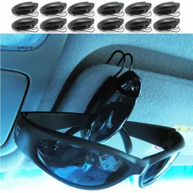 17930-12pc Qnp Rrg 12 Sunglass Visor Clip Sunglasses Eyeglass Holder Car Auto Reading Glasses Black