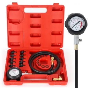 Qunnie-096fba Qunnie Oil Pressure Tester Kit Gauge 0-140 Psi Fuel System Mechanic