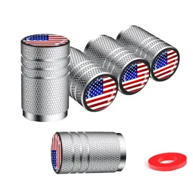 Recazi 724584564832 Tire Valve Stem Cap Cover 5 Pack Air Metal With Plastic Liner Corros