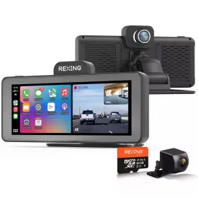 91700387 Rexing Wireless Apple Carplay And Android Auto Display With 4k Dash Cam