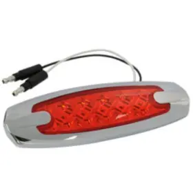 Rp1370rd Roadpro Lights Lenses Led Diamond Lens 3.15 Red Lt With Chr Base