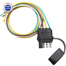 P-o-101 Ruibapa Trailer Wiring Harness Plug 25 Inch 4 Way Prong Male End Replacement Hitch