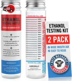 Samorillo 313096240220 2-pack Reusable Ethanol Testing Kit - Wide Mouth Fuel Test Bottle For E85
