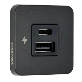 Sc-tile-10 Scanstrut Tile Usb-a/usb-c Interior Charging Socket - 12/24v Black Bezel Sc