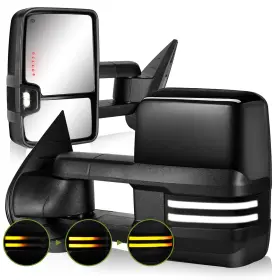 Sz-pbc5507-sdb-pb Siziom Switchback Tow Mirrors For 2007-2013 Chevy Silverado Avalanche Suburban Tahoe