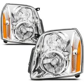 Td-hl-0703 Taida Autolamp Headlights Assembly For 2007-2014 Gmc Yukon Sle Slt Denali Style Chrome