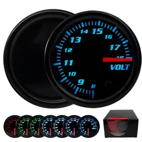 Dyb01 Tchenpart 7 Color Voltage Pressure Gauge - 18v Volt Voltmeter Press Meter Gage 52mm 2