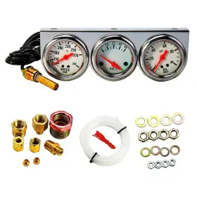 Tcwhniev 699228811793 3 In 1 Triple Gauge Kit Set Automotive Car Meter Auto Temp Gau