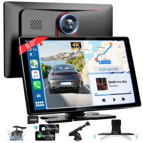 Dc09q5 Tecxerllon 9ftft Hd Portable Carplay Screen For Car With 4k Dash Cam And 1080p Bac... Fast Ship