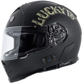 T14b15bh25 Torc New T14b Bluetooth Dual-visor Motorcycle Helmet Flat Black Bullhead Dot Xl