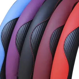 Turbo-roofinds 313105250295 Car Steering Wheel Cover Breathable Anti Slip Pu Leather Covers Suitabl #3