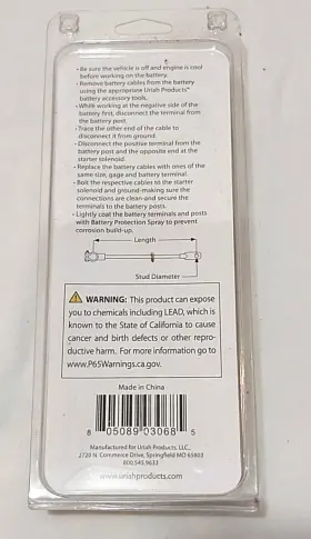 Uv003068 Uriah 805089030685 Battery Cable Top Post 2 Awg 15 Inch Long - #2