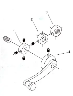 Uxcell 712662009818 Silver Tone Billet Aluminum Window Crank Handle Winder Kit For Truck Car Door #2