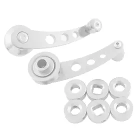 Uxcell 712662009818 Silver Tone Billet Aluminum Window Crank Handle Winder Kit For Truck Car Door