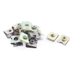 Uxcell 712662907763 20pcs Metal Screw U-type Clips Speed Nuts For Car License Plate