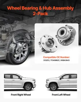 Vevor 197988355526 Front Wheel Bearing And Hub Assembly Pair For 2018 Audi Q3 Komfort 4-door