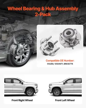 Vevor 197988356615 Front Wheel Bearing And Hub Assembly Pair For 2014-2016 Cadillac Srx 4-door
