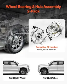 Vevor 197988705888 Front Wheel Bearing And Hub Assembly Pair For Chevrolet Silverado 1500 4wd