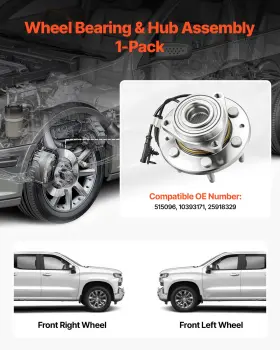 Vevor 197988706748 Front Wheel Bearing And Hub Assembly For 2007-2013 Chevy Silverado 1500 4wd