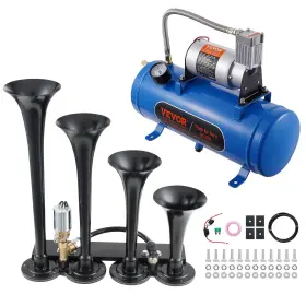 Qlbycqgtz12vrgcvhv9 Vevor Train Horns Kit 4 Trumpet Air Horn 150db For Pickup Trucks 1