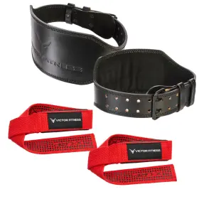 Victor Fitness 671339712133 Vtbbks Small Dual Prong Belt Red Padded Straps