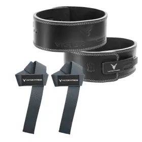 Victor Fitness 671339713253 Vqbbkm Medium Belt 24 Inch Gray Wrist Straps Combo Victor Fitness 671339713253 Vqbbkm Medium Belt 24 Inch Gray Wrist Straps Combo