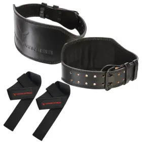 Victor Fitness 671339713666 Vtbbks Small Belt 24 Inch Black Wrist Straps Combo