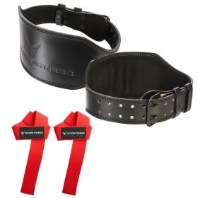 Victor Fitness 671339713703 Vtbbks Small Belt 24 Inch Red Wrist Straps Combo